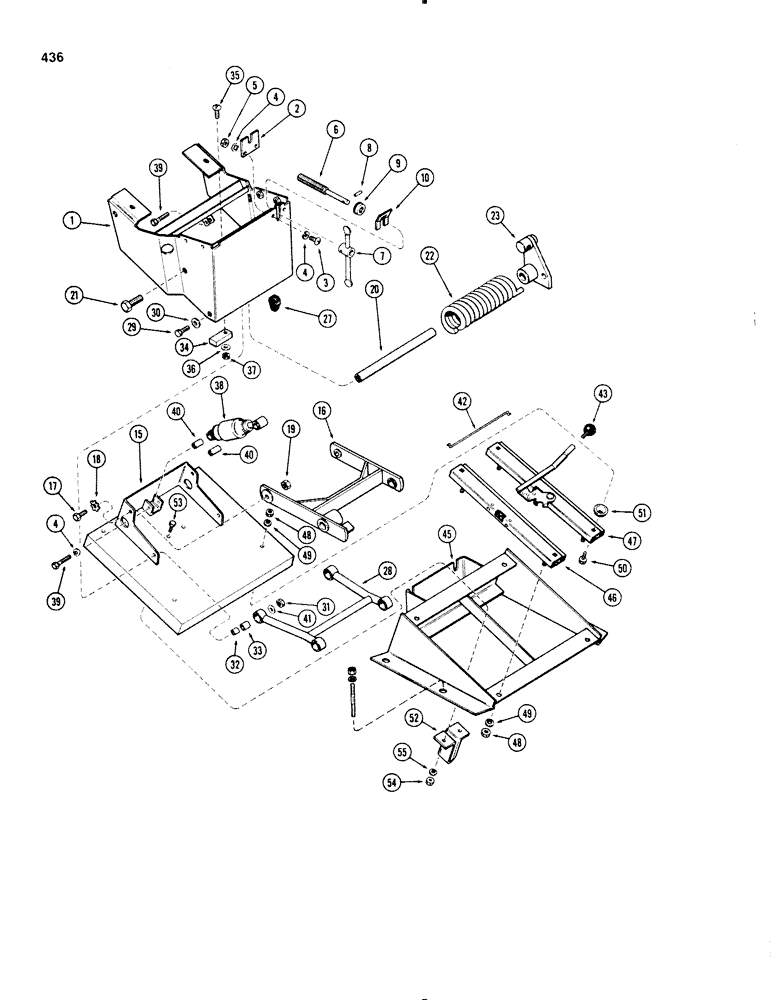 Схема запчастей Case IH 1270 - (436) - SEAT SUSPENSION ASSEMBLY, USED P.I.N. 8755218 TO 8797501 (09) - CHASSIS/ATTACHMENTS