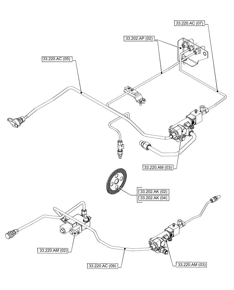 Схема запчастей Case IH PUMA 165 CVT - (00.000.33[03]) - PICTORIAL INDEX - BRAKES & CONTROLS (00) - GENERAL & PICTORIAL INDEX