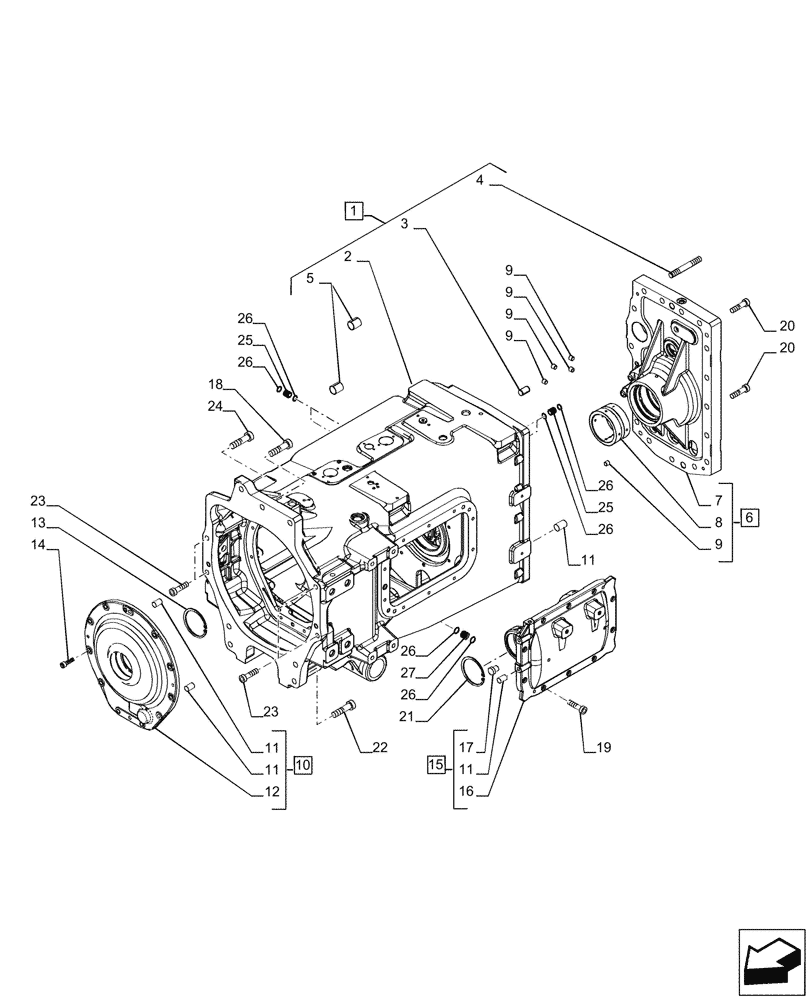 Схема запчастей Case IH PUMA 200 CVT - (21.120.AB[05]) - VAR - 337427, 337433, 391138, 758022 - GEARBOX, CVT (21) - TRANSMISSION