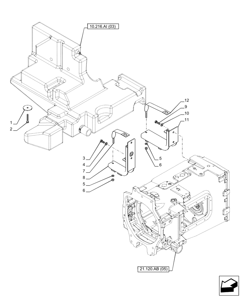 Схема запчастей Case IH PUMA 200 CVT - (10.216.AI[08]) - VAR - 391131, 758001 - FUEL TANK, SUPPORT, RH (10) - ENGINE