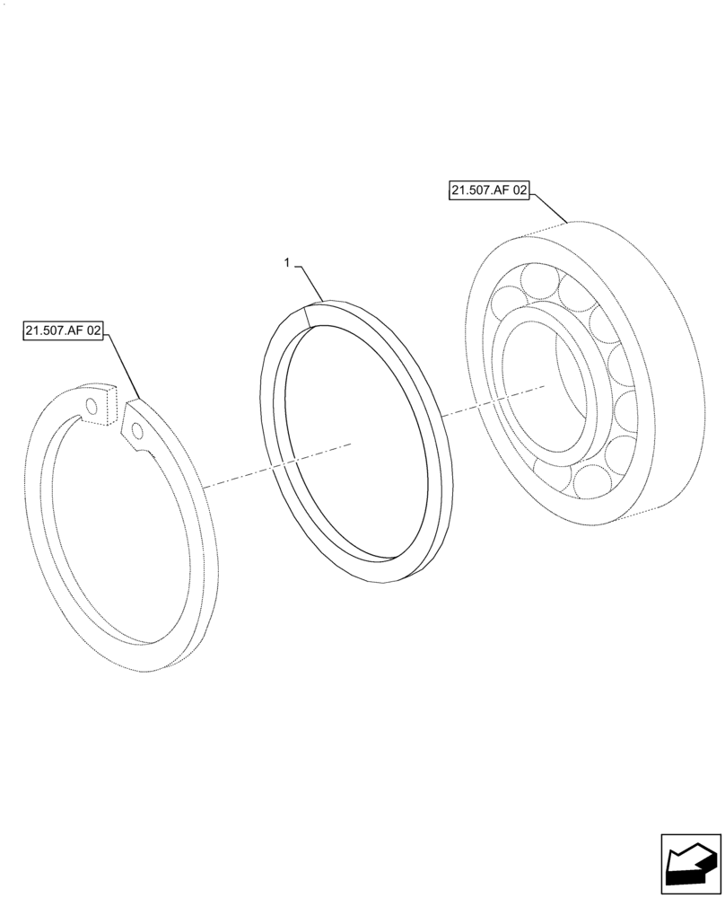 Схема запчастей Case IH MAGNUM 200 - (21.507.AF[04]) - 4WD ENGAGEMENT CLUTCH CONTROL, SHIMS (21) - TRANSMISSION