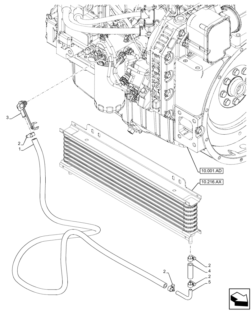 Схема запчастей Case IH FARMLIFT 635 - (10.216.AY) - FUEL COOLER, LINES (10) - ENGINE