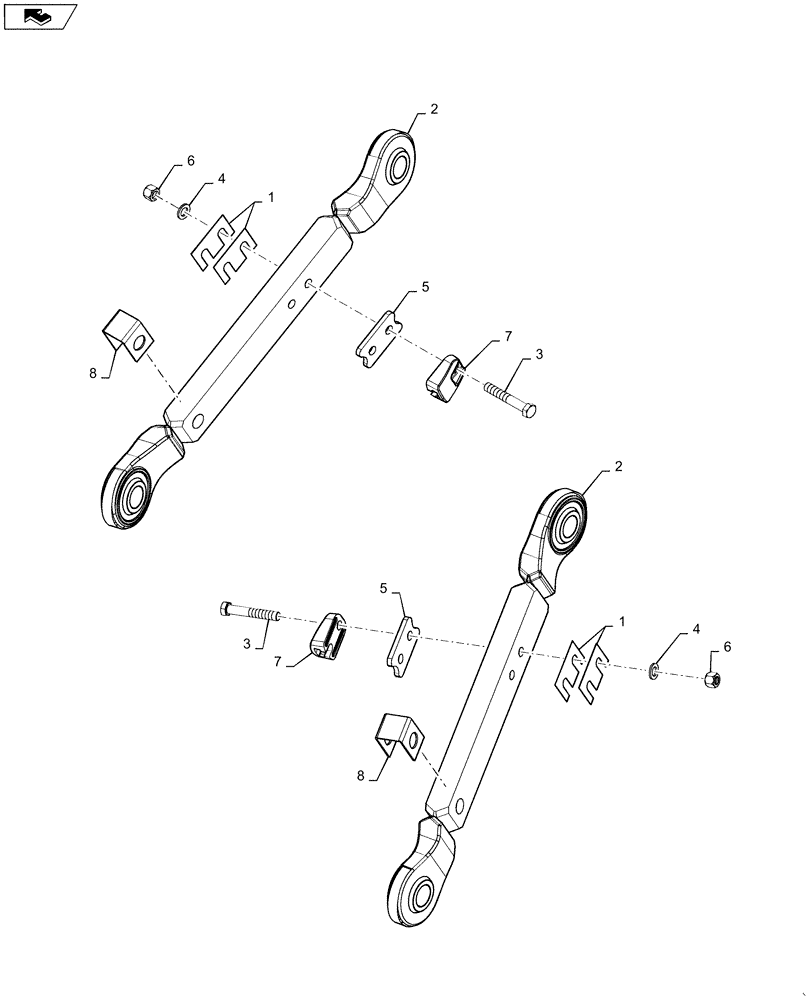 Схема запчастей Case IH MAGNUM 380 - (37.120.AO[05]) - VAR - 429406, 429407, 429405 - REAR, HITCH, LOWER LINK - CAT IV (37) - HITCHES, DRAWBARS & IMPLEMENT COUPLINGS