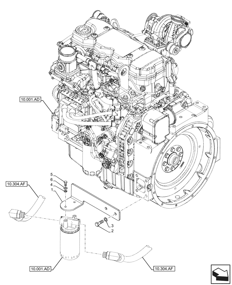 Схема запчастей Case IH FARMLIFT 632 - (10.304.AE) - ENGINE OIL FILTER (10) - ENGINE