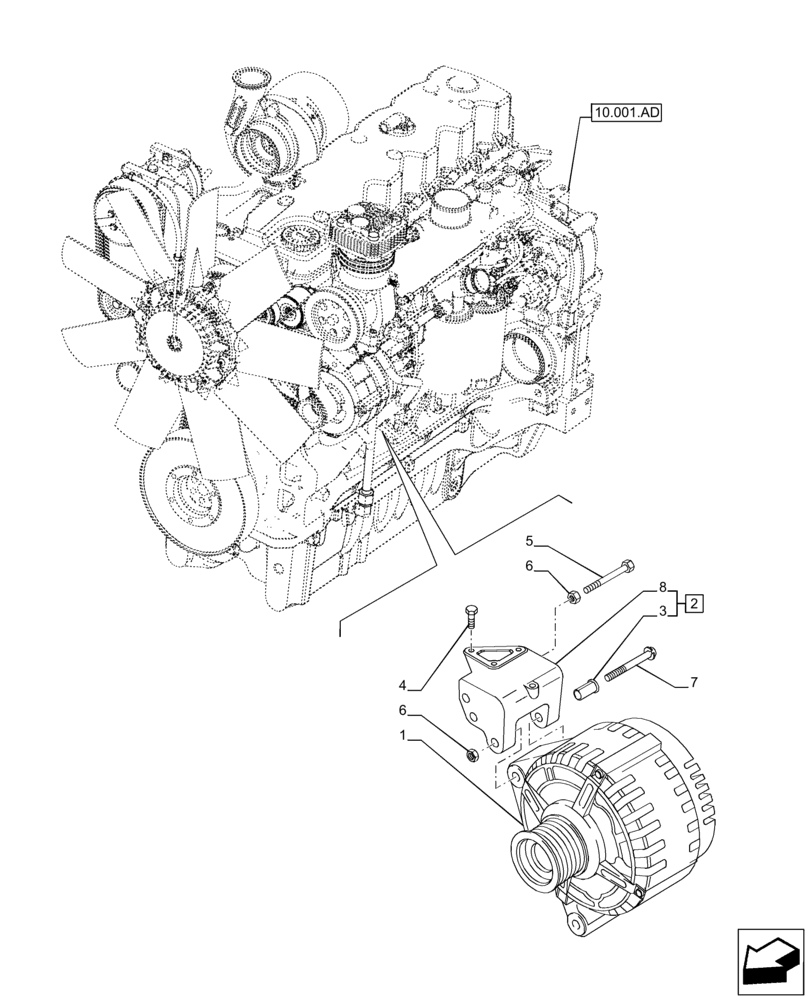 Схема запчастей Case IH PUMA 220 - (55.301.AA[01]) - VAR - 391133, 758003 - ALTERNATOR (55) - ELECTRICAL SYSTEMS