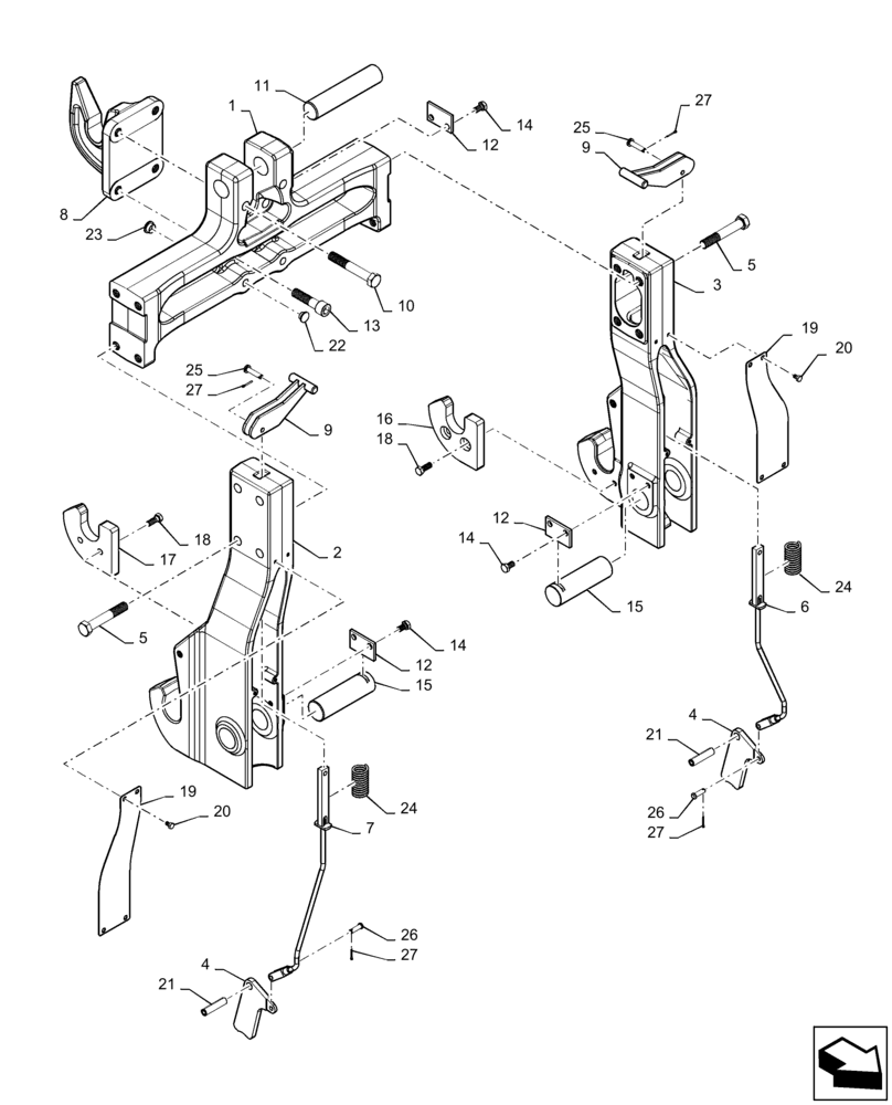 Схема запчастей Case IH QUADTRAC 500 - (37.120.AW) - QUICK-HITCH (37) - HITCHES, DRAWBARS & IMPLEMENT COUPLINGS