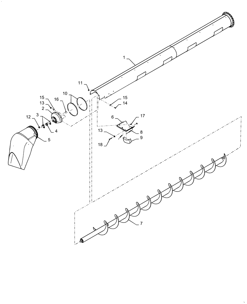 Схема запчастей Case IH 7140 - (80.180.AU[02]) - VAR - 425329, 722740, 425330, 425312, 425314, 425313, 722983, 425078, 425077 - UNLOADING TUBE, HORIZONTAL (80) - CROP STORAGE/UNLOADING