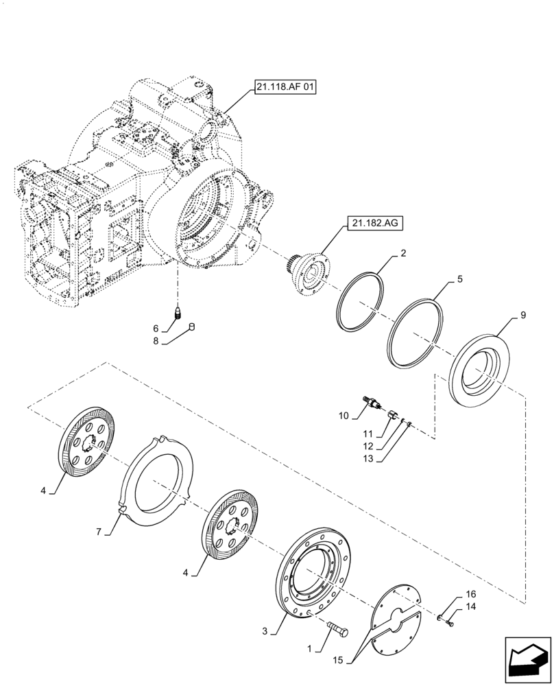 Схема запчастей Case IH MAGNUM 220 - (33.202.AK[01]) - VAR- 420104, 420105 - BRAKE DISCS - CVT (33) - BRAKES & CONTROLS