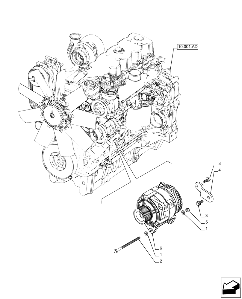 Схема запчастей Case IH PUMA 150 - (55.301.AA[03]) - VAR - 758002 - ALTERNATOR (150 A) (55) - ELECTRICAL SYSTEMS