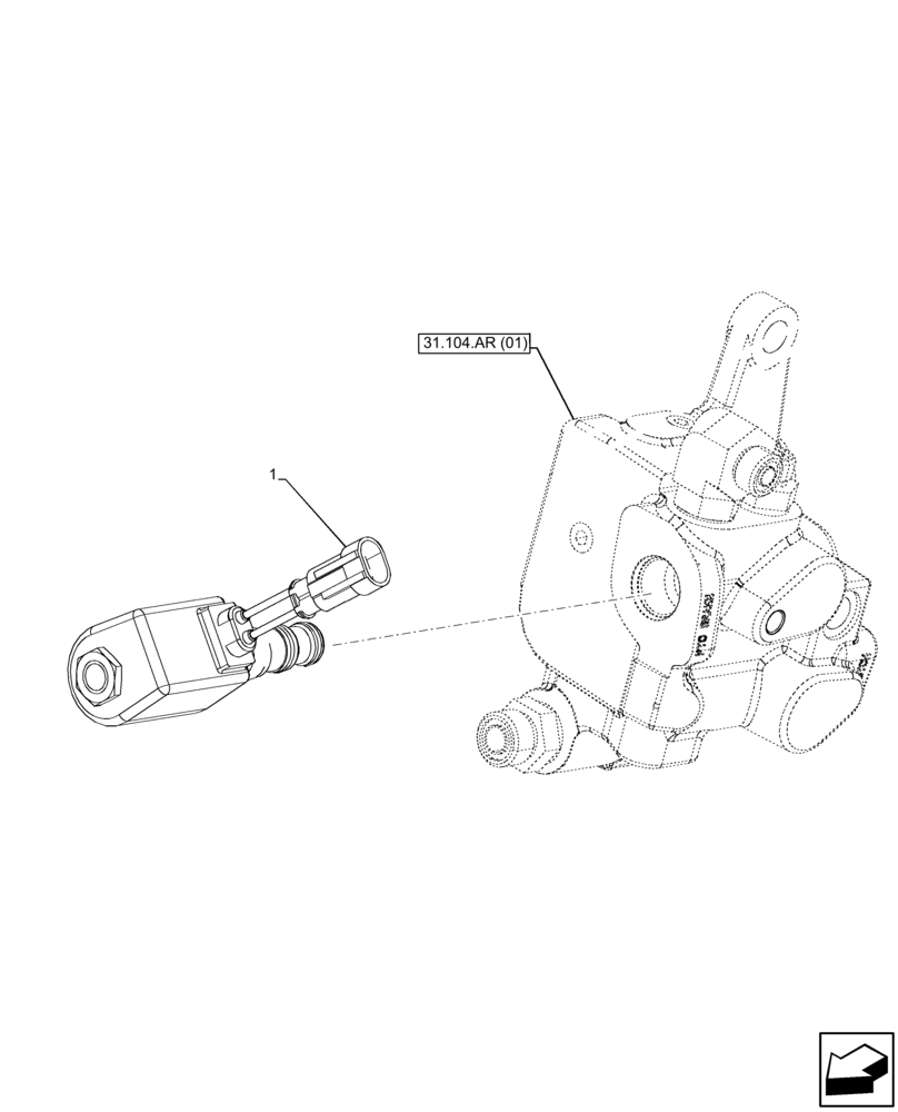 Схема запчастей Case IH FARMALL 95C - (55.048.AK[01]) - VAR - 330581, 390328, 743559 - SOLENOID VALVE, W/ MECHANICAL ENGAGEMENT, POWERSHUTTLE (55) - ELECTRICAL SYSTEMS