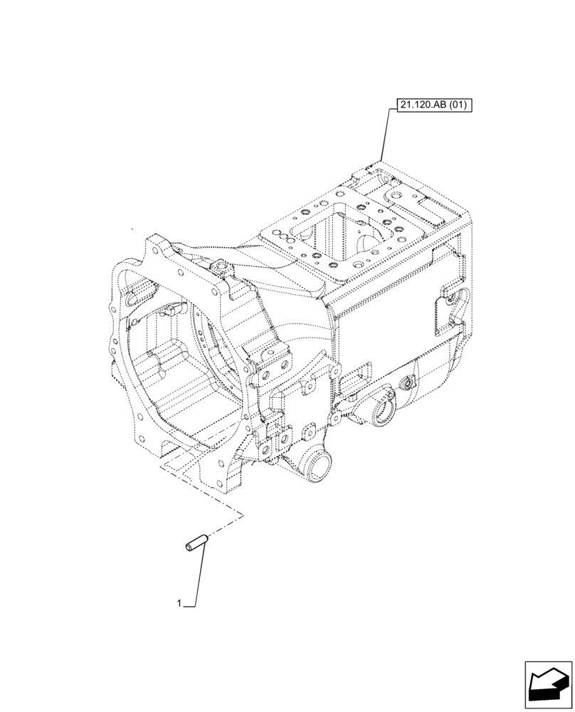 Схема запчастей Case IH PUMA 150 CVT - (21.120.AB[07]) - VAR - 391130, 758000 - GEARBOX, PIN (21) - TRANSMISSION