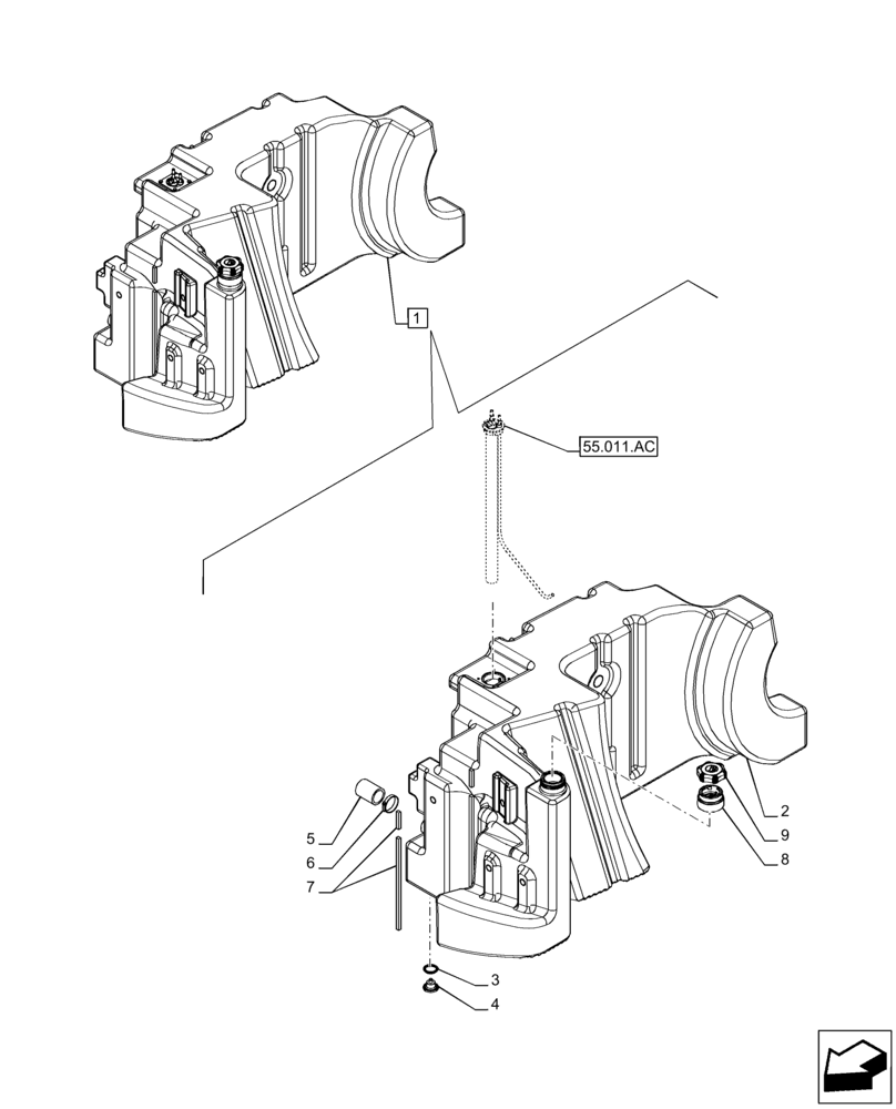 Схема запчастей Case IH PUMA 200 - (10.216.AI[02]) - VAR - 391131, 758001 - FUEL TANK, COMPONENTS (10) - ENGINE