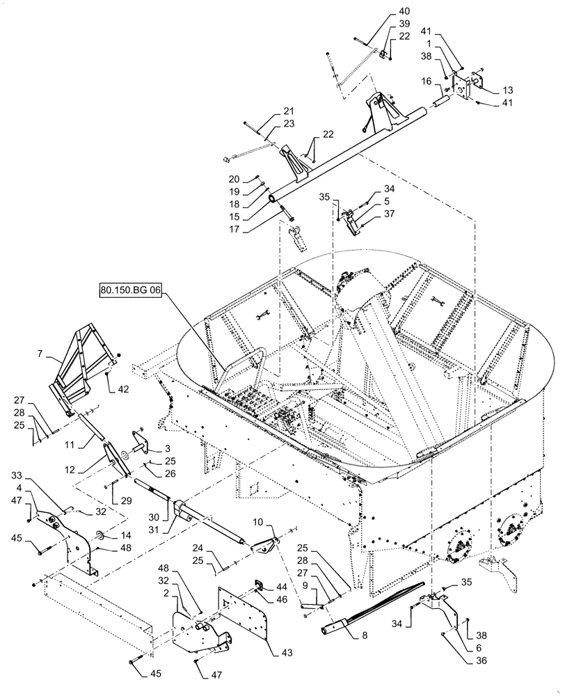 Схема запчастей Case IH 5140 - (80.150.BG[05]) - VAR - 425471, 425494 - GRAIN BIN EXTENSION (80) - CROP STORAGE/UNLOADING