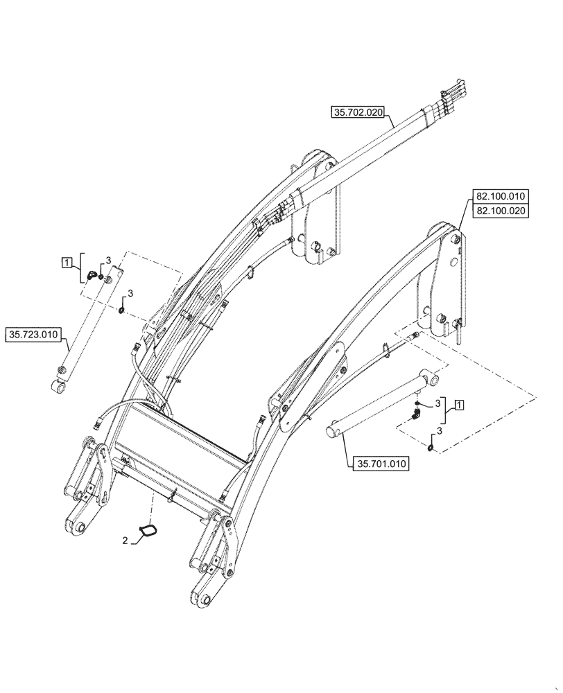 Схема запчастей Case IH L360A - (35.702.010) - BOOM HYDRAULICS (35) - HYDRAULIC SYSTEMS