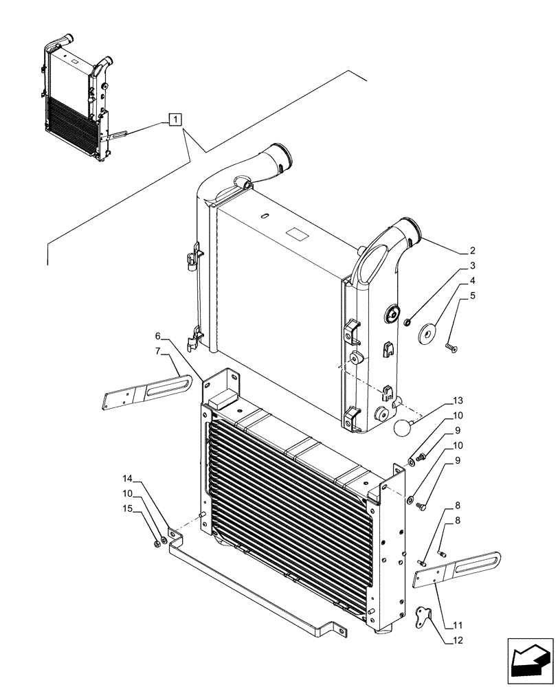 Схема запчастей Case IH PUMA 150 - (10.310.AA[01]) - VAR - 391130 - INTERCOOLER, COMPONENTS (10) - ENGINE