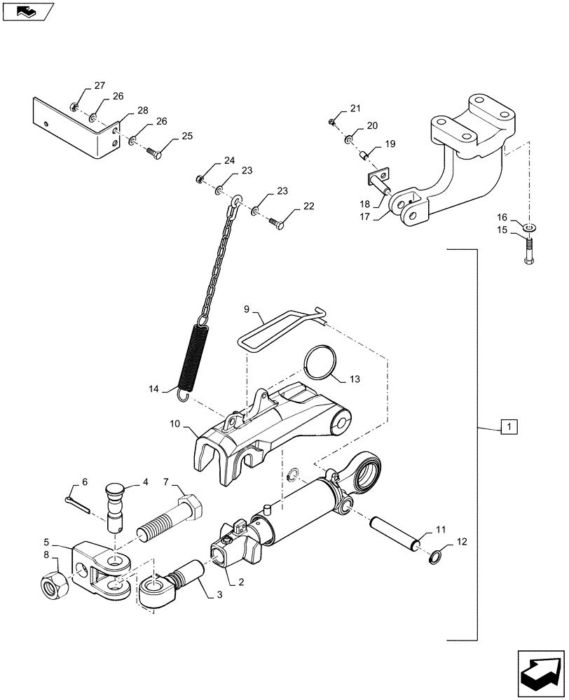 Схема запчастей Case IH MAGNUM 370 - (37.120.AF[03]) - HITCH, STABILIZER & BRACKET (37) - HITCHES, DRAWBARS & IMPLEMENT COUPLINGS