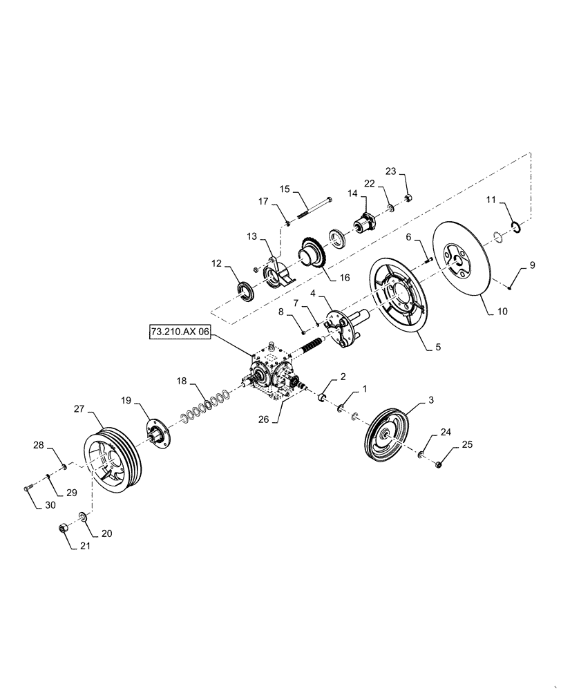 Схема запчастей Case IH 6140 - (73.210.AX[05]) - CHOPPING UNIT GEARBOX ASSY W/ PULLEY (73) - RESIDUE HANDLING