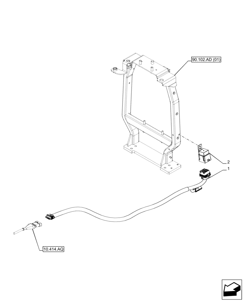 Схема запчастей Case IH PUMA 220 - (55.012.AD) - VAR - 758000 - REVERSIBLE FAN, HARNESS (55) - ELECTRICAL SYSTEMS