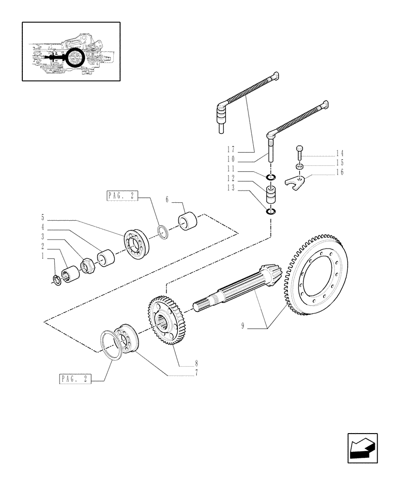 Схема запчастей Case IH MXU135 - (1.32.1[01]) - CENTRAL REDUCTION GEARS (03) - TRANSMISSION