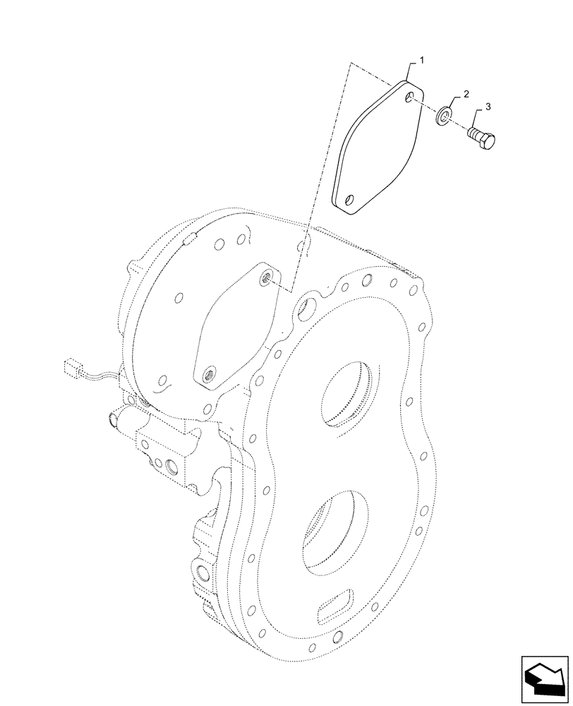 Схема запчастей Case IH QUADTRAC 540 - (14.100.AR[06]) - VAR - 420601 - PUMP DRIVE COVER, NO HIGH FLOW PUMP (14) - MAIN GEARBOX & DRIVE