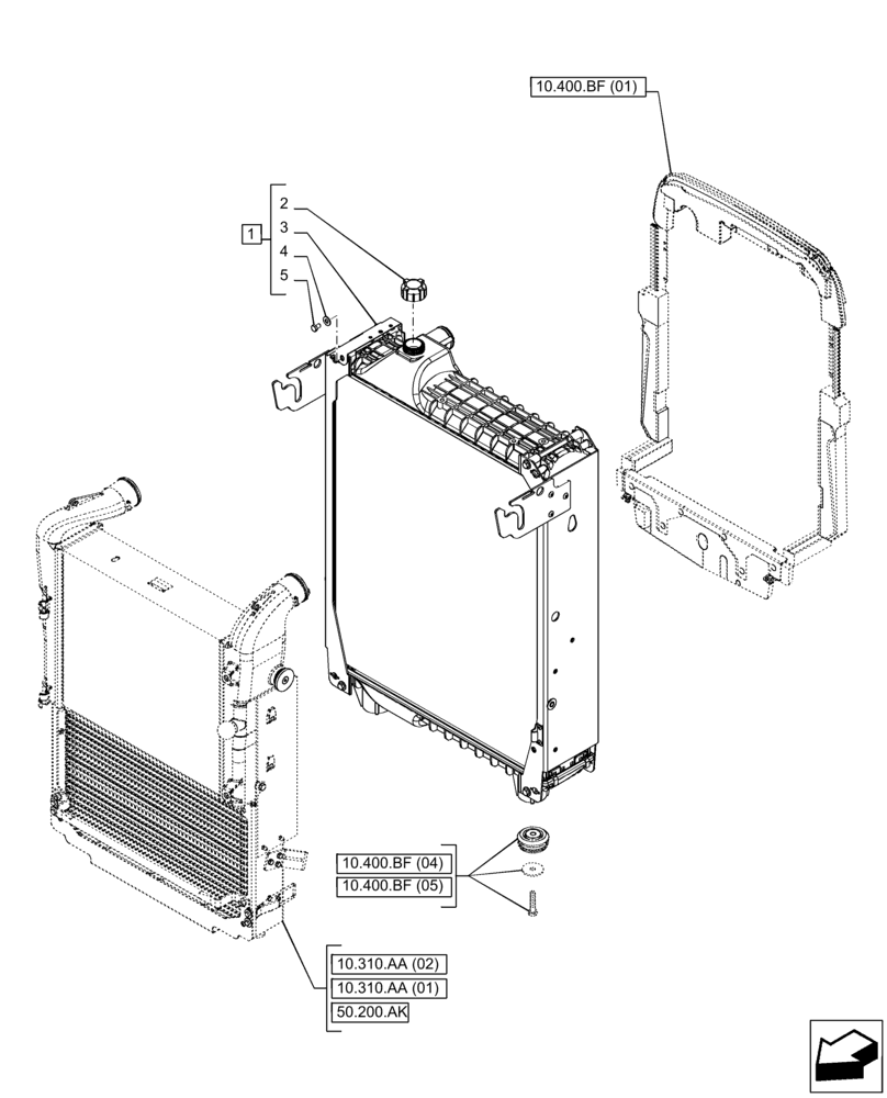 Схема запчастей Case IH PUMA 185 - (10.400.BE) - VAR - 391130, 758000 - RADIATOR, COMPONENTS (10) - ENGINE