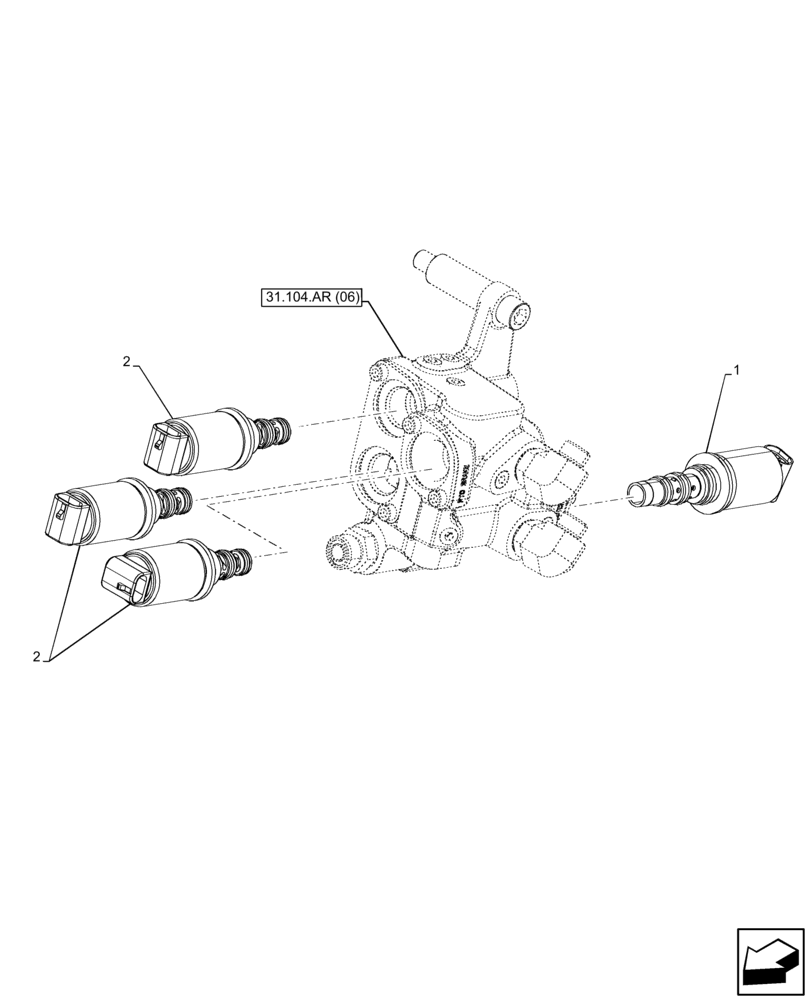 Схема запчастей Case IH FARMALL 95C - (55.048.AK[04]) - VAR - 337323, 743560 - SOLENOID VALVE, W/ ELECTROHYDRAULIC ENGAGEMENT, W/ ELECTROHYDRAULIC DIFFERENTIAL LOCK, HI-LO (55) - ELECTRICAL SYSTEMS