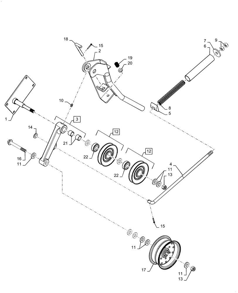 Схема запчастей Case IH 5140 - (73.335.AG[01]) - STRAW SPREADER HOOD IDLER ASSY (73) - RESIDUE HANDLING