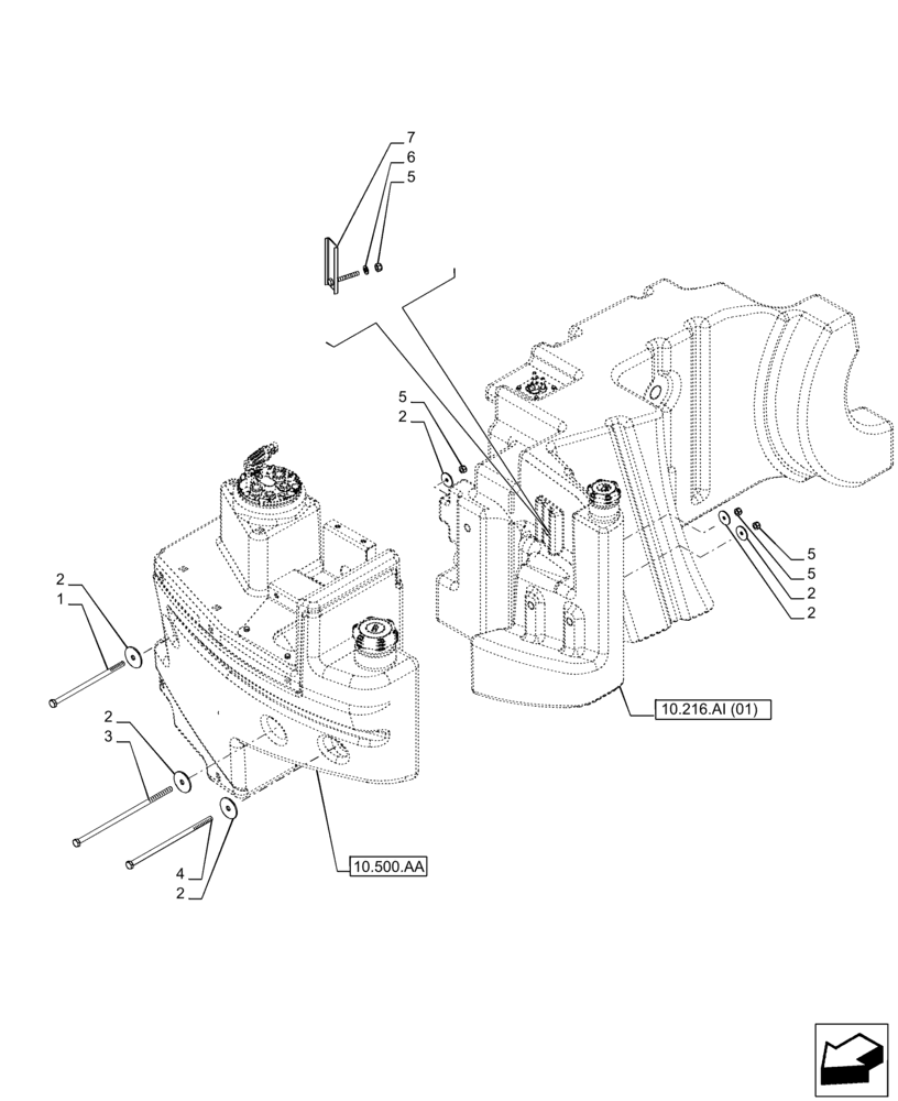 Схема запчастей Case IH PUMA 150 - (10.216.AI[04]) - VAR - 391131, 758001 - FUEL TANK, ASSY (10) - ENGINE