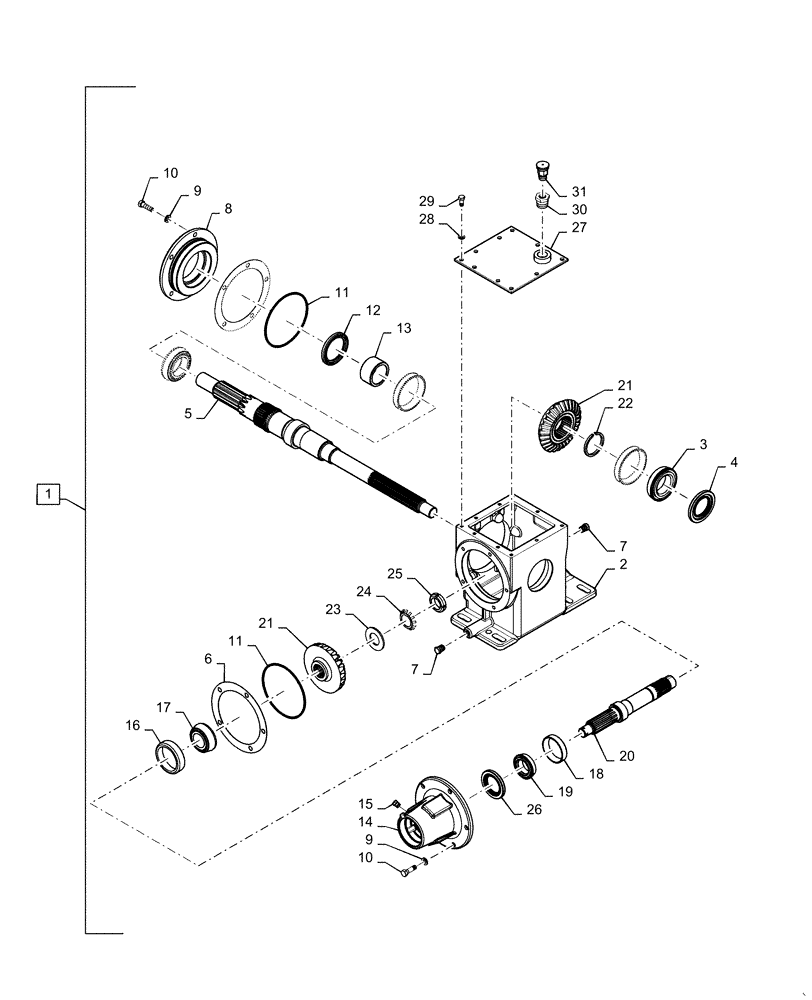 Схема запчастей Case IH 5140 - (73.210.AX[09]) - HIGH SPEED CHOPPING UNIT GEARBOX (73) - RESIDUE HANDLING