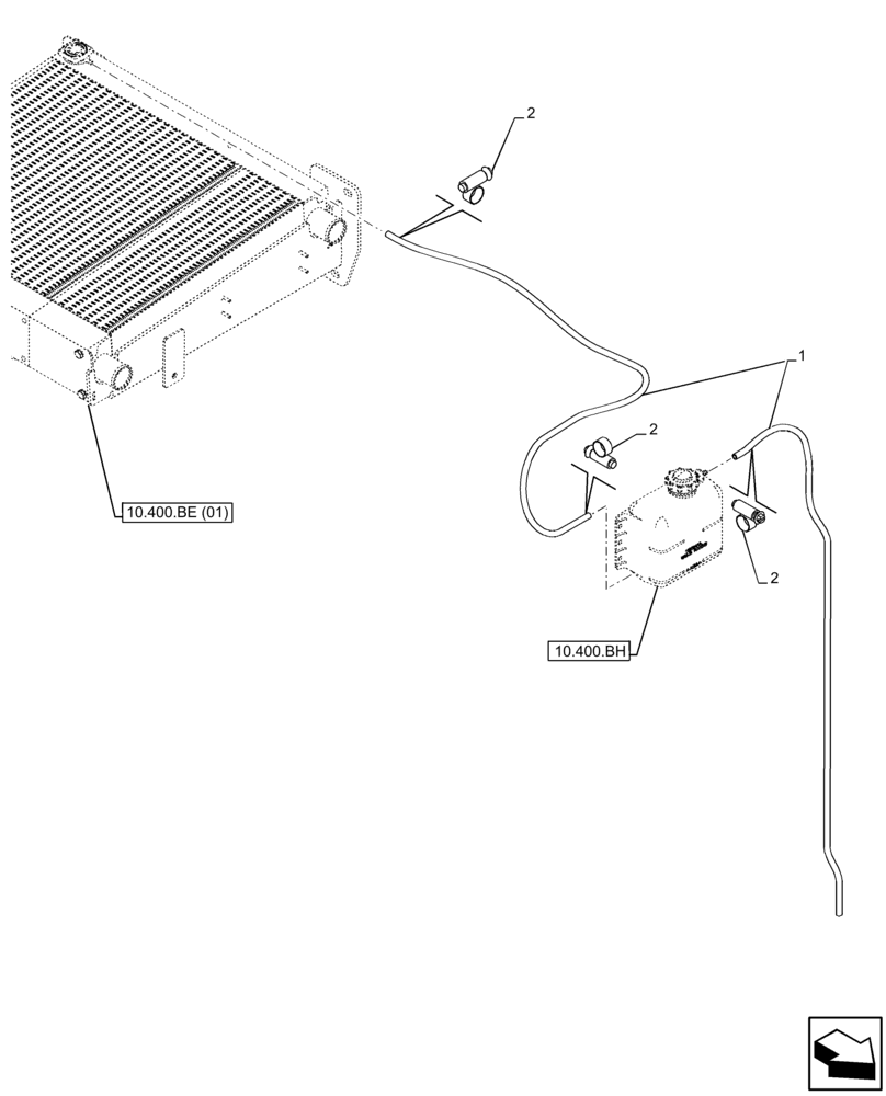 Схема запчастей Case IH FARMLIFT 632 - (10.400.AK) - EXPANSION TANK, HOSE (10) - ENGINE