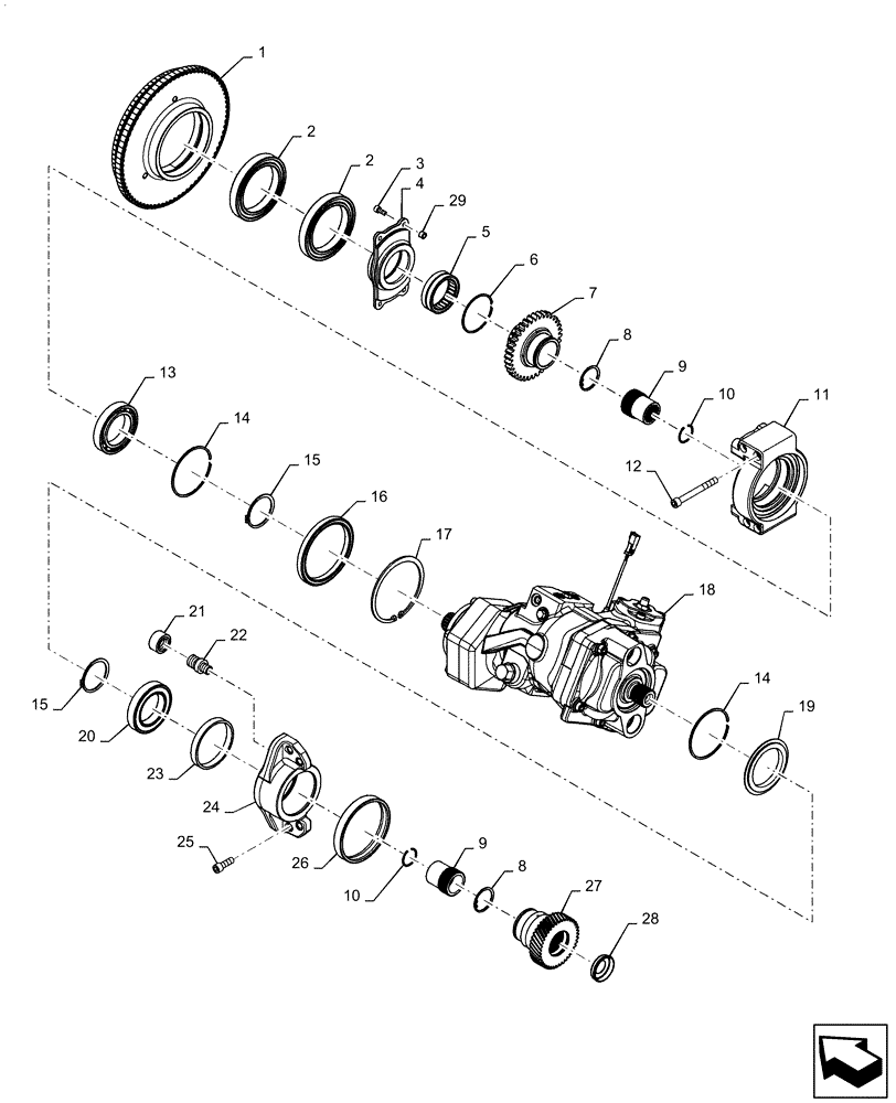 Схема запчастей Case IH MAGNUM 180 - (21.507.AD[01]) - VAR- 420104, 420105 - HYDROSTATIC PUMP - CVT (21) - TRANSMISSION