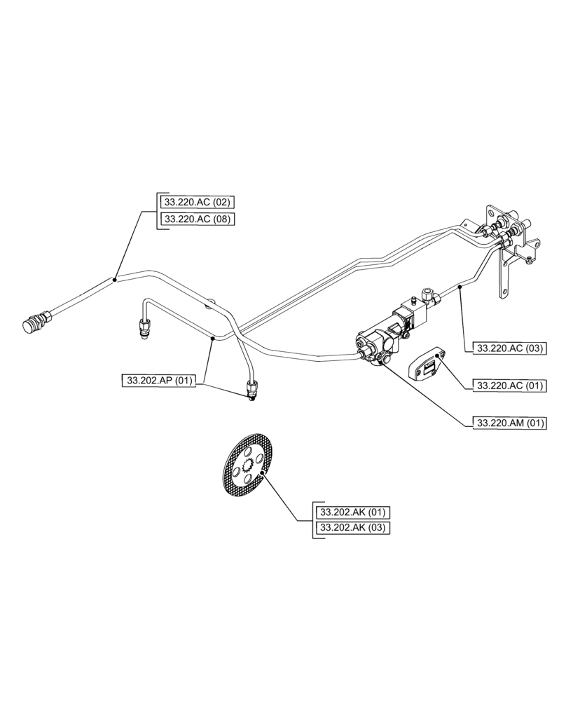 Схема запчастей Case IH PUMA 150 - (00.000.33[03]) - PICTORIAL INDEX - BRAKES & CONTROLS (00) - GENERAL & PICTORIAL INDEX