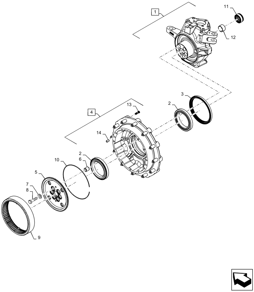 Схема запчастей Case IH MAGNUM 180 - (25.108.AE[02]) - VAR - 429327 - KNUCKLE ASSY, LH - CL 4 (25) - FRONT AXLE SYSTEM