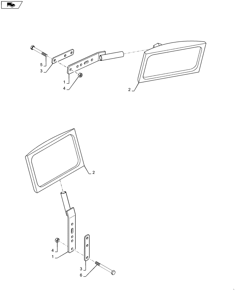 Схема запчастей Case IH 4430 - (88.100.01) - BOOM MIRRORS (88) - ACCESSORIES