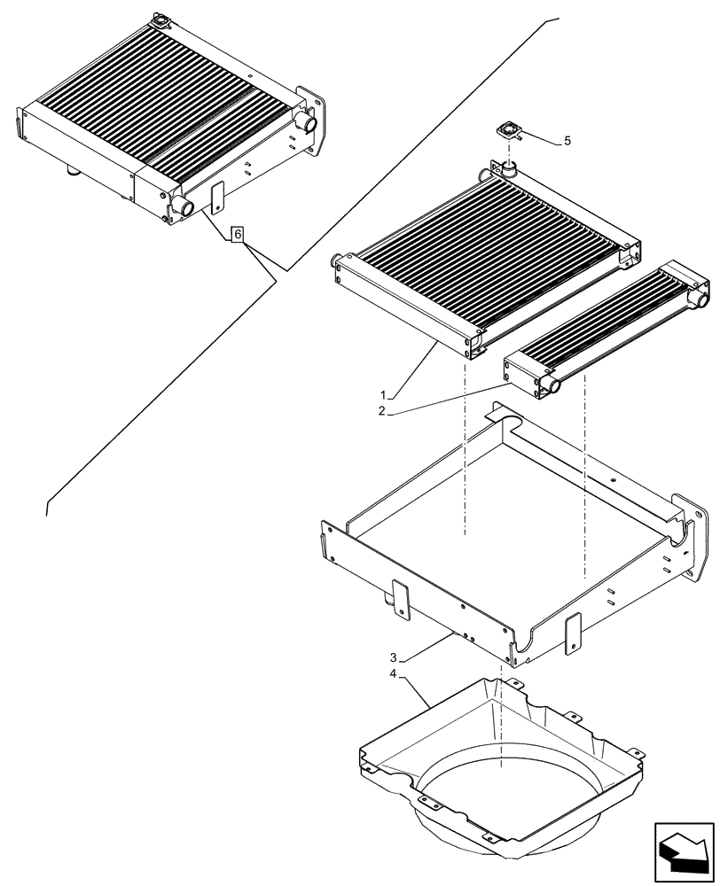 Схема запчастей Case IH FARMLIFT 742 - (10.400.BE[02]) - RADIATOR, COMPONENTS (10) - ENGINE