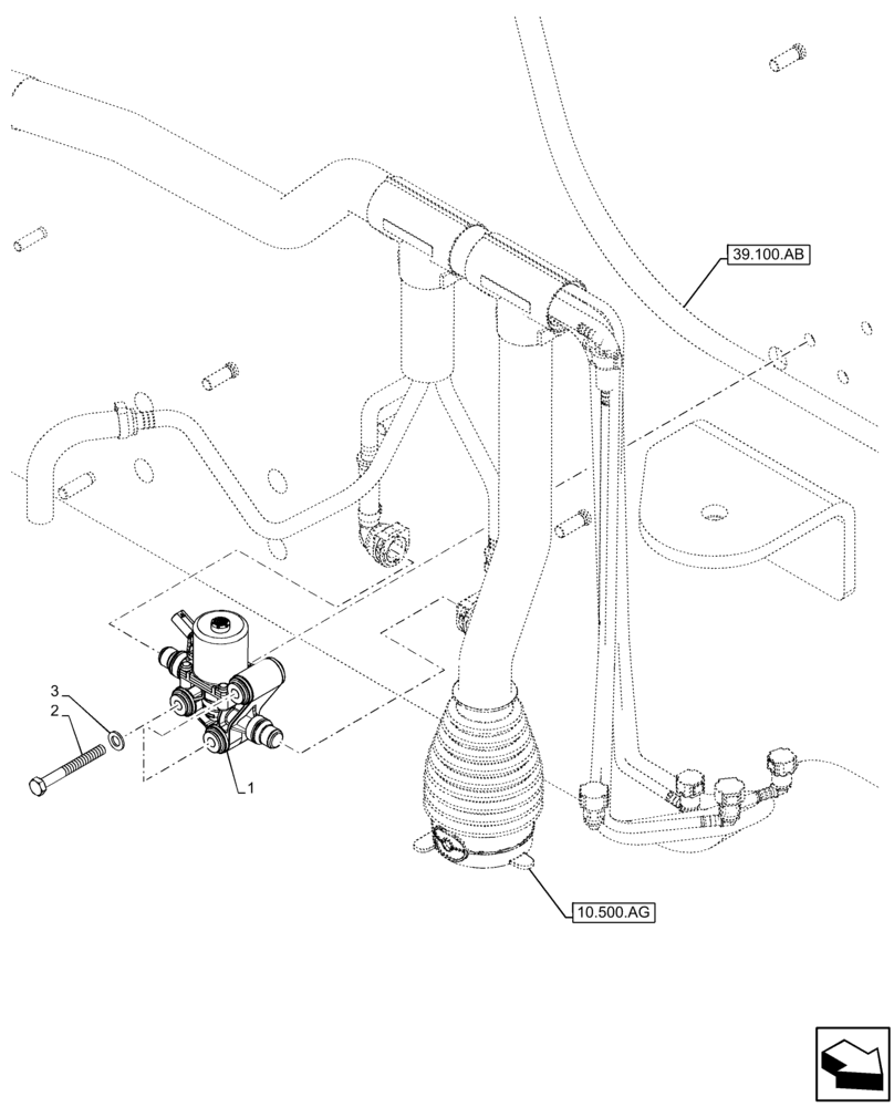 Схема запчастей Case IH FARMLIFT 632 - (10.500.AC) - COOLANT CONTROL VALVE (10) - ENGINE