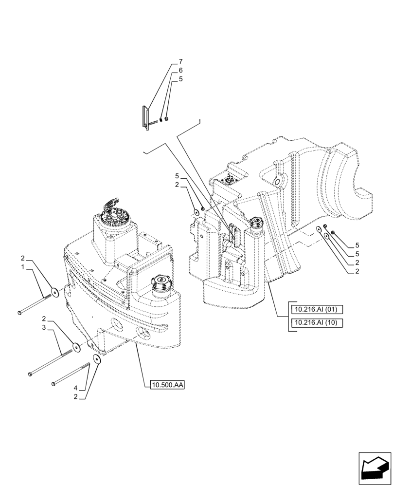 Схема запчастей Case IH PUMA 200 CVT - (10.216.AI[04]) - VAR - 391131, 758001 - FUEL TANK, ASSY (10) - ENGINE