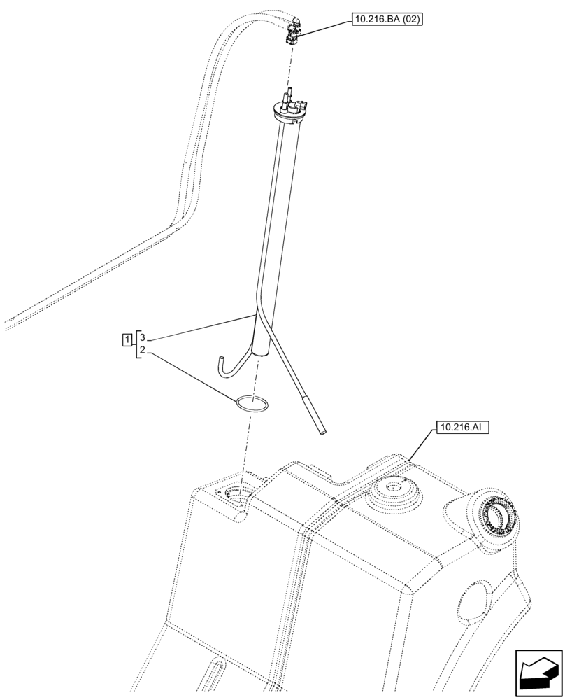 Схема запчастей Case IH FARMLIFT 935 - (55.011.AC) - FUEL TANK, LEVEL, SENSOR (55) - ELECTRICAL SYSTEMS