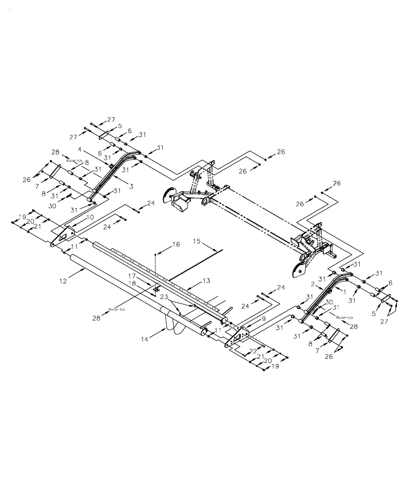 Схема запчастей Case IH 2016 - (20.10[02]) - HOLD DOWN, HYDRAULIC, RAKE TYPE, PIN CAB010350 [CBC010026] & AFTER (58) - ATTACHMENTS/HEADERS