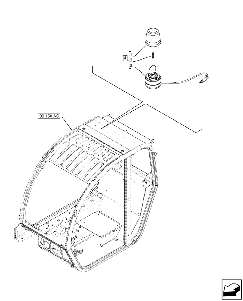 Схема запчастей Case IH FARMLIFT 635 - (55.404.AC) - VAR - 749006, 749281 - ROTARY BEACON (55) - ELECTRICAL SYSTEMS