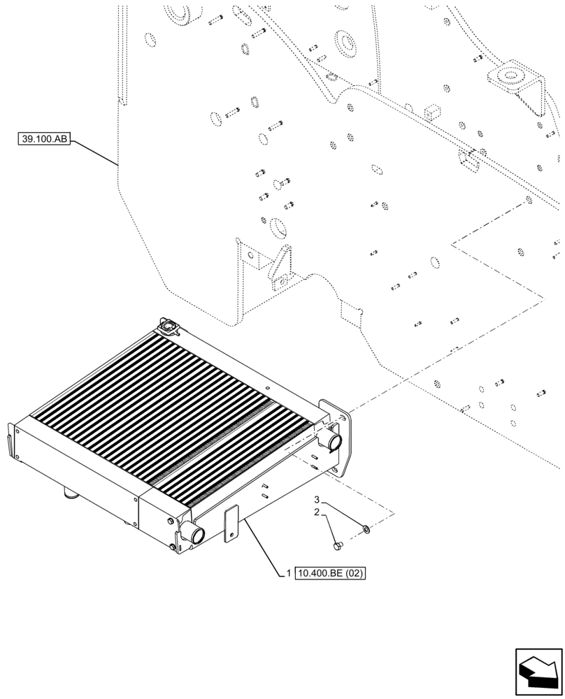 Схема запчастей Case IH FARMLIFT 635 - (10.400.BE[01]) - RADIATOR (10) - ENGINE