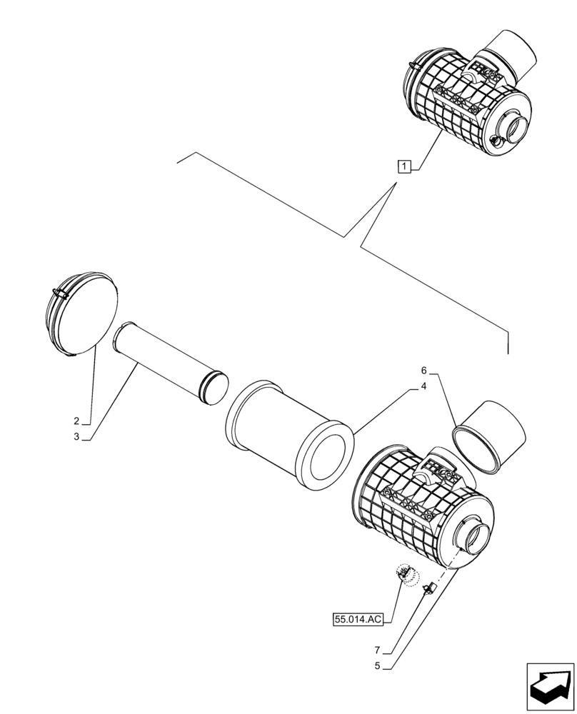 Схема запчастей Case IH PUMA 165 CVT - (10.202.AB) - VAR - 391130, 758000 - AIR CLEANER, COMPONENTS (10) - ENGINE