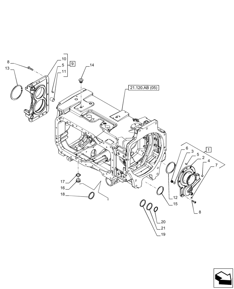 Схема запчастей Case IH PUMA 220 CVT - (21.120.AB[06]) - VAR - 337427, 337433, 391138, 758022 - GEARBOX, CVT (21) - TRANSMISSION