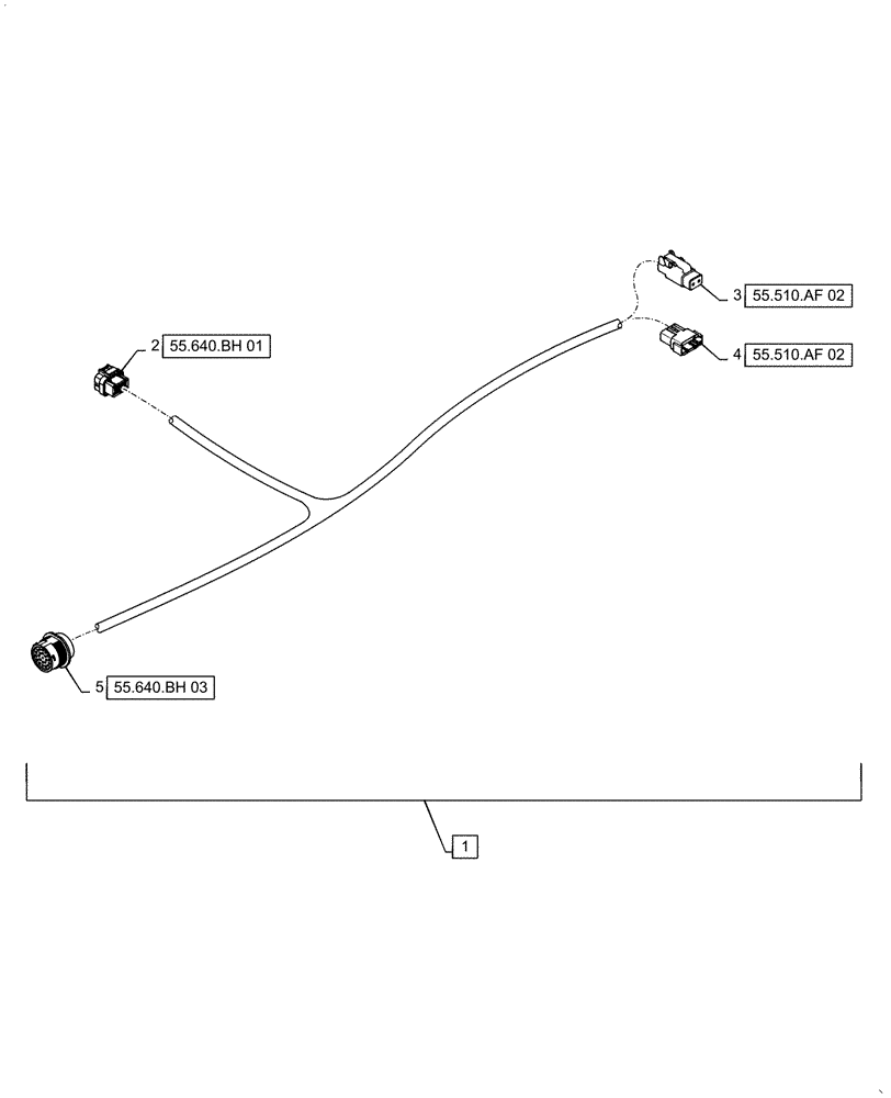 Схема запчастей Case IH STEIGER 540 - (55.640.BH[02]) - ISO 11783 CAB HARNESS (55) - ELECTRICAL SYSTEMS