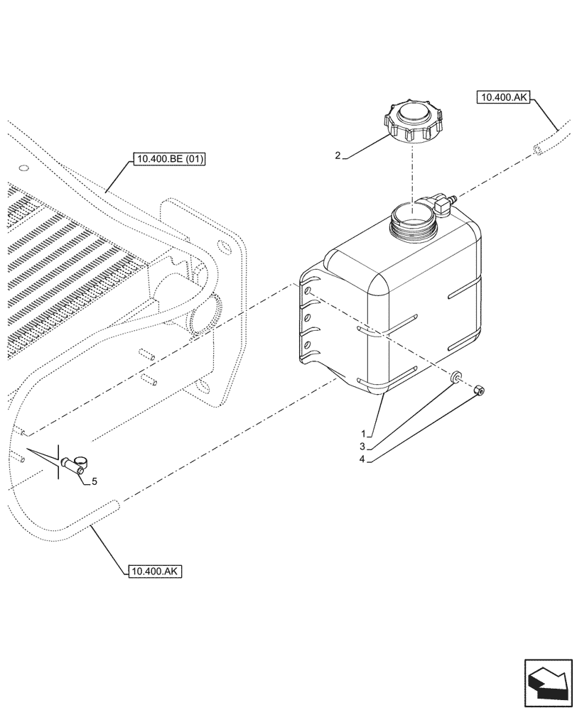 Схема запчастей Case IH FARMLIFT 632 - (10.400.BH) - EXPANSION TANK (10) - ENGINE