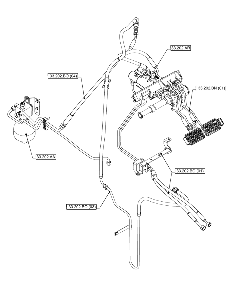 Схема запчастей Case IH PUMA 185 - (00.000.33[02]) - PICTORIAL INDEX - BRAKES & CONTROLS (00) - GENERAL & PICTORIAL INDEX