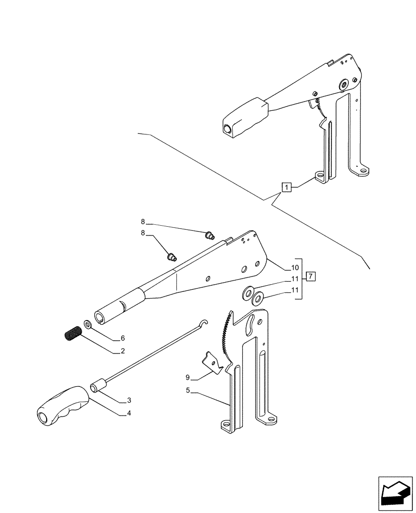 Схема запчастей Case IH PUMA 200 CVT - (33.110.AJ[04]) - VAR - 391148, 758034 - HAND BRAKE, LEVER , COMPONENTS (33) - BRAKES & CONTROLS