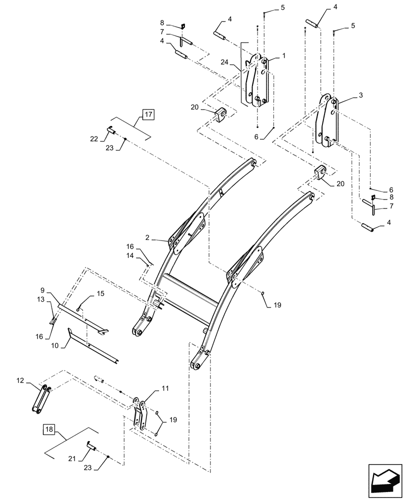 Схема запчастей Case IH L360A - (82.100.020) - LOADER BOOM ARM (82) - FRONT LOADER & BUCKET