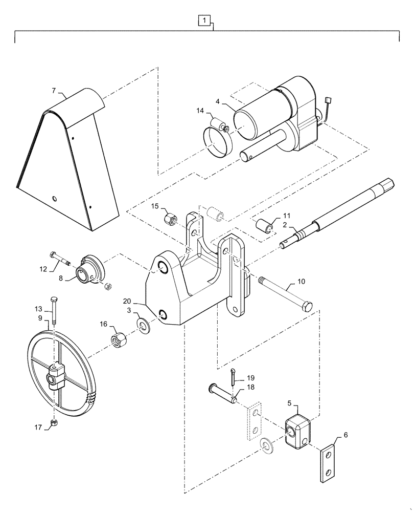 Схема запчастей Case IH 6130 - (55.628.AP) - MOTOR, CONCAVE (55) - ELECTRICAL SYSTEMS