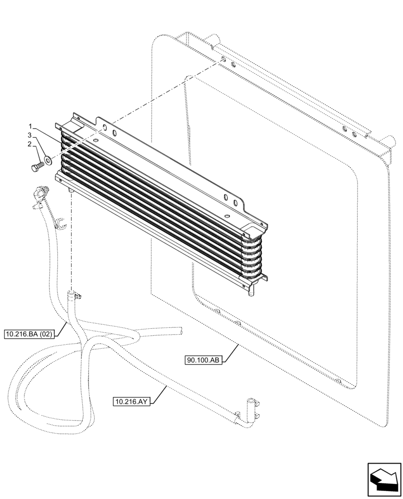 Схема запчастей Case IH FARMLIFT 742 - (10.216.AX) - FUEL COOLER (10) - ENGINE